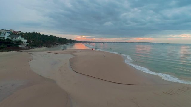 Mui Ne Vietnam Resort town Sunset on the bech Aerial view
