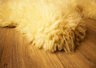 sheep skin on the floor