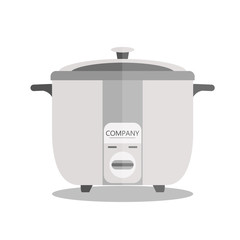 flat rice electric cooker oven vector.