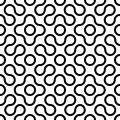 Vector seamless pattern. Modern stylish texture. Repeating monochrome pattern with curved threads