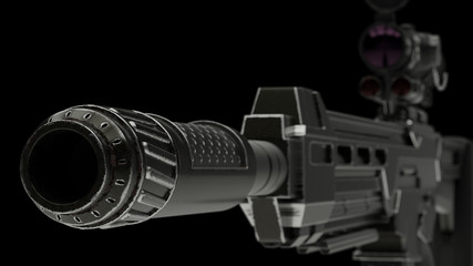 3d illustration of a rifle