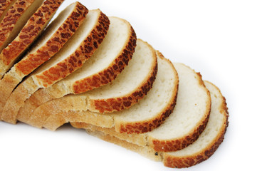 loaf of bread on a white background