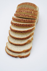 loaf of bread on a white background