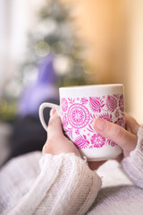 Hot chocolate with christmas tree.