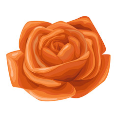 Rose flower floral Vector watercolor style orange color hand drawn illustration. Elegant, romantic Greeting postcard, banner decorative natural designer element isolated on white background.