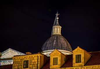 Church Dome at night Dubrovnik
