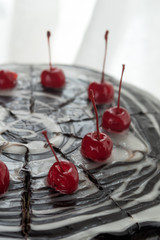 chocolate cake with cherry