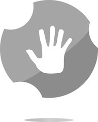 hand icon on web button . Flat sign isolated on white background