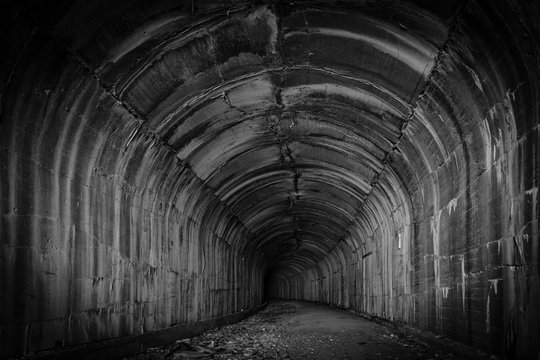 A deep and mysterious dark tunnel invites the visitor to explore