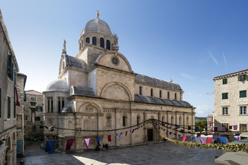 The Cathedral of St. James in Sibenik, most important architectural monument of the Renaissance in Croatia. The Cathedral has been on the UNESCO World Heritage List.