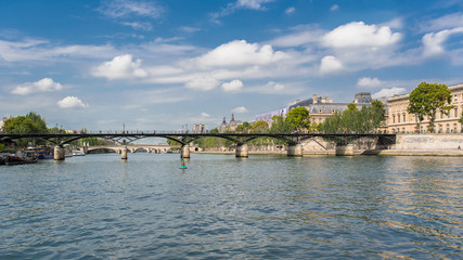 Obraz premium Paris, panorama of the pont des Arts on the river Seine, beautiful landscape 