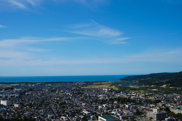 新潟県村上市臥牛山からの眺望