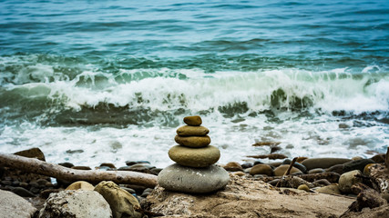 Rock Stack and Waves