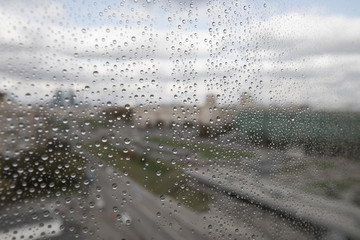 Rain drops on glass