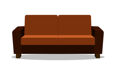 Realistic sofa Modern realistic comfortable sofa. Flat design Vector Illustration EPS