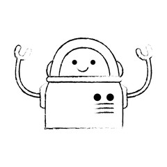 electronic robot character icon