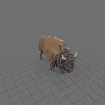 Stylized bison running