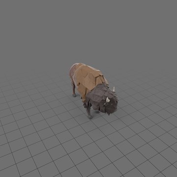 Stylized bison standing