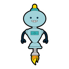 electronic robot with fire flame