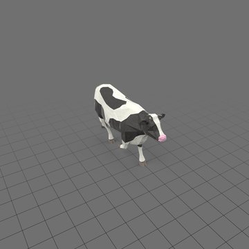 Stylized cow running