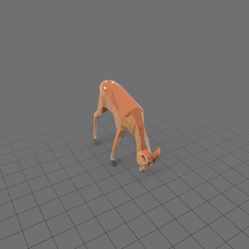 Stylized fawn eating