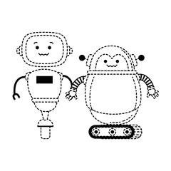 electronic robots characters icon