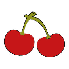 cherries fruit icon image vector illustration design