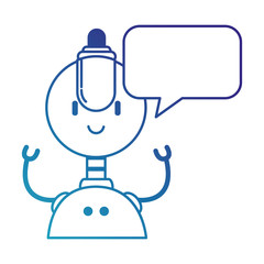 electronic robot with speech bubble character