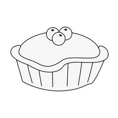 pie with cherry pastry icon image vector illustration design