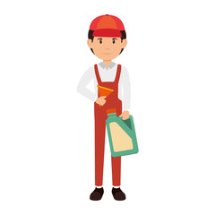 mechanic with gallon avatar character