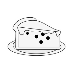 pie with cherry pastry icon image vector illustration design