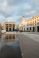 Fototapeta na wymiar The panorama of Piazza della Vittoria square, Brescia