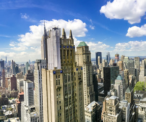 Fototapeta na wymiar New York City Manhattan skyline aerial viewwith skyscrapers