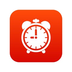 Alarm clock icon digital red