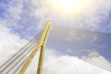 Obraz na płótnie Canvas Cable-stayed bridge toned