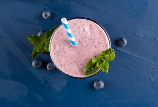 Blueberry Smoothie Overhead