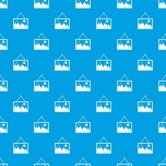 Painting with nature pattern seamless blue