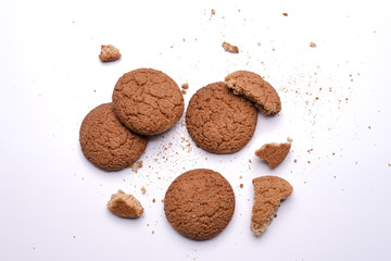oatmeal cookie, top view