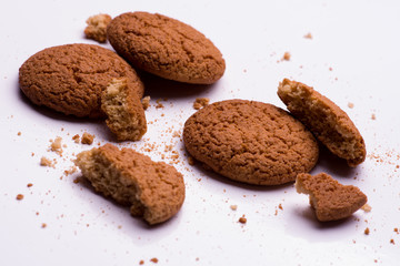 several oatmeal cookies