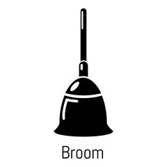 Broom icon, simple black style
