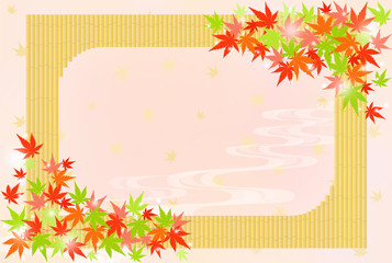 温泉イメージ　竹垣と紅葉