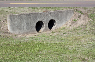 Old storm drain in ditch
