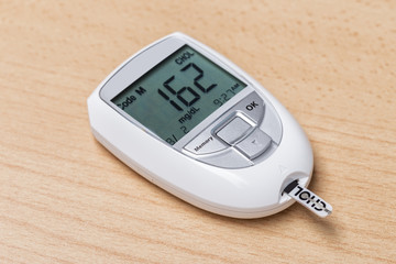 Device for measuring cholesterol, and insulin. Blood test.