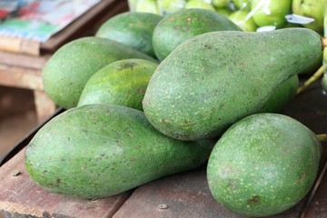 Avocados green fruit for healthy and diet for traditional local market Thailand