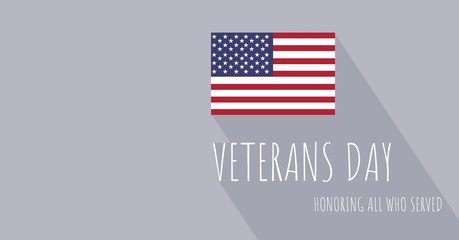 veterans day flag flat design