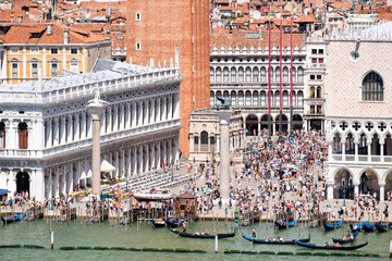 St Mark's Square and the Grand Canal in the city of Venice