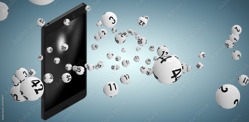 Canvas Prints Composite image of 3d image of white bingo balls