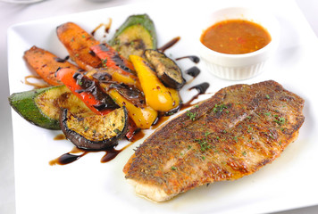 Grilled fish salmon