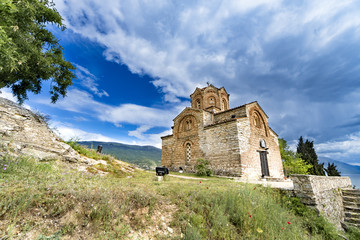 Fototapeta na wymiar Jovan Kaneo church in Ohrid in a beautiful summer day, Republic of Macedonia