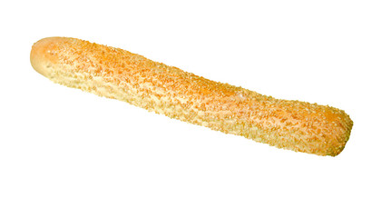 sesame bagel stick isolated on white, clipping path included